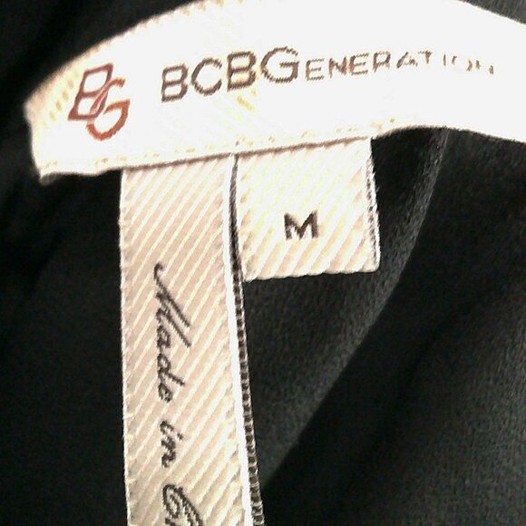 BCBGeneration - Sheer Black Fringed Top - Size Medium - Picture 5 of 6